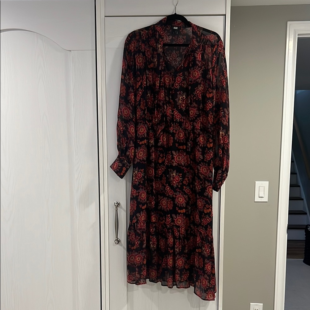 Paige Floral Black and Red Dress